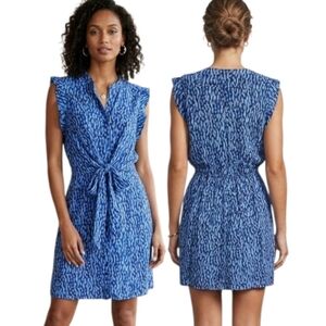 REBECCA TAYLOR 100% Silk Tie-front Blouson Dress - Size 12